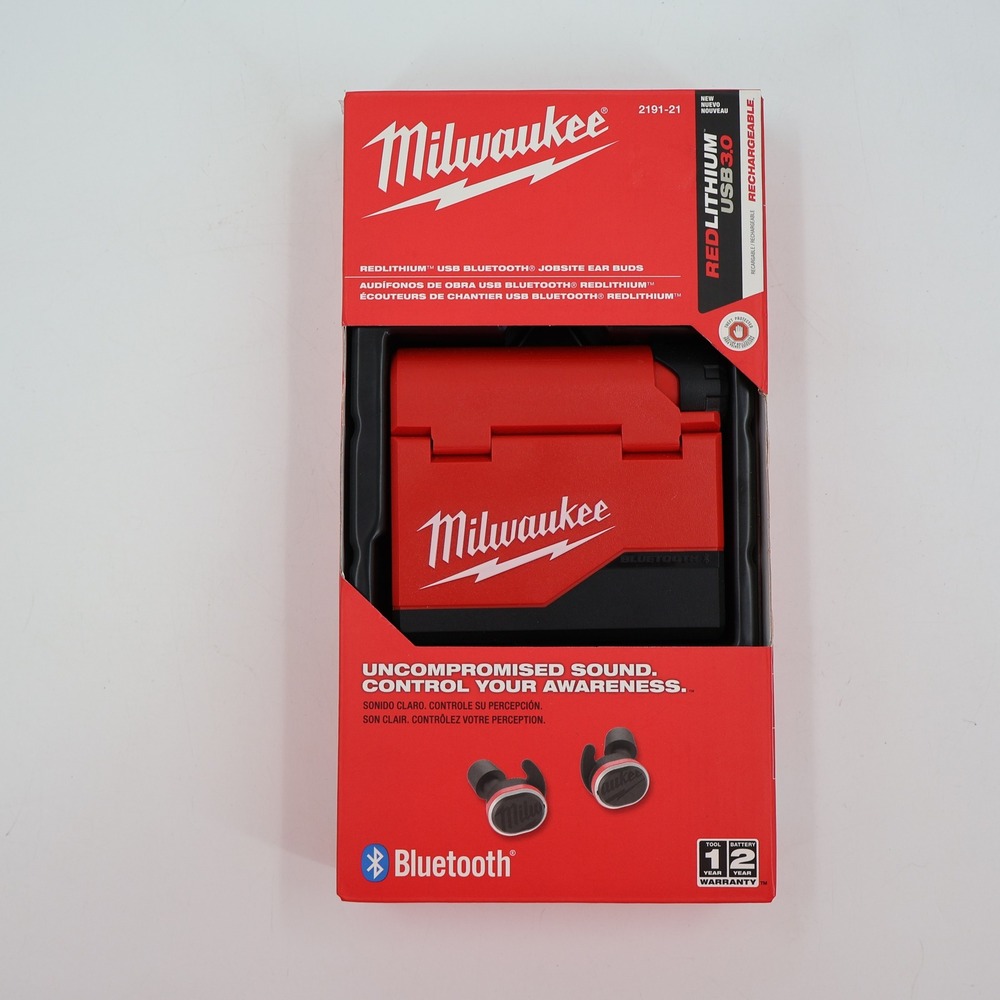 Milwaukee 2191-21 REDLITHIUM USB Bluetooth Jobsite Ear Buds Red Black NEW
